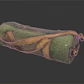 Green Canvas Roll Bag With Brown Straps For Travel And Outdoor Use