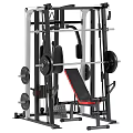Multi functional Home Gym Equipment With Barbell Weight Bench And Black Red Metal Frame