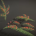 Lush Green Foliage With Vibrant Red Berries Decorative Plant For Home Decoration