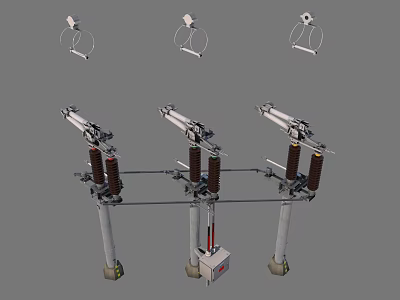 Industrial High Voltage Switchgear With Insulating Columns And Mechanical Operating Mechanisms 3d model