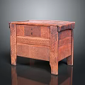 Vintage Wooden Entryway Side Cabinet With Carved Patterns Drawer And Sturdy Leg Design