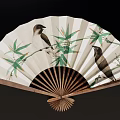 Traditional Chinese Fan Wall Hangings With Birds Bamboo And Landscape Patterns