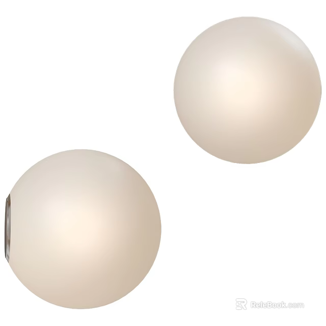 Modern Set of Two White Round Wall Lights for Indoor Decorative Lighting 3d model 