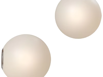 Modern Set of Two White Round Wall Lights for Indoor Decorative Lighting 3d model