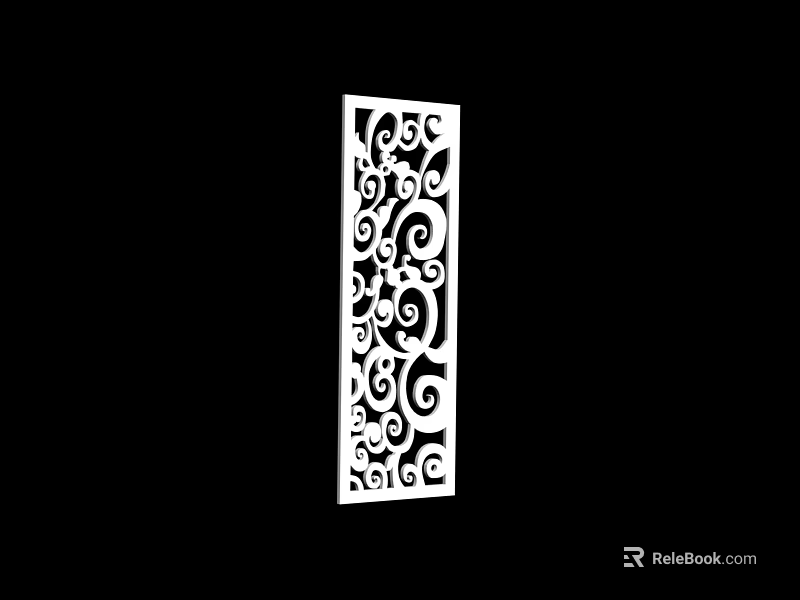 Elegant Decorative Room Divider With Intricate Spiral Patterns For Home Interior 3d model 