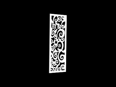 Elegant Decorative Room Divider With Intricate Spiral Patterns For Home Interior 3d model