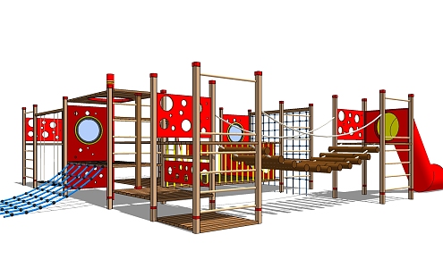 Modern slide outdoor children's entertainment facilities 3d model