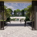 Modern Gate Demonstration Area Entrance Gate 3d model