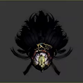 Game and Movie Character Featuring Long Black Hair Golden Headdress and Necklace in Fantasy Style