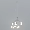 Modern Multi Globe Bulb Chandelier With Sleek Metal Frame For Indoor Lighting 3d model