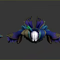 Fantasy Character And Mythical Creature With Blue Gold Armor Feathered Details And Glowing Sword