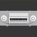 Vintage Electronic Radio With Silver Metal Case Knobs And Dial