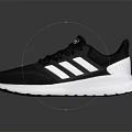 Black And White Running Shoes With Mesh Upper Three Stripes Modern Design For Sports