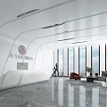 Modern Front Office Front Desk Lobby 3d model