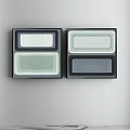 Two Square Wall Decor Pieces With Gray Green Layers And Abstract Design 3d model