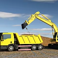 Excavator for excavation and loading 3d model