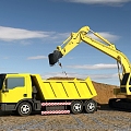 Excavator for excavation and loading 3d model