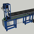 Heavy Duty Industrial Equipment with Blue Frame Long Processing Tank Green Conveyor and Black Container
