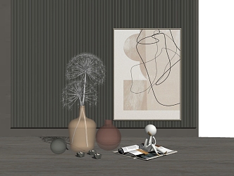 Modern Ornaments Combination Vase Ornaments Combination 3d model