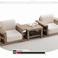 New Chinese Style Single Sofa Leisure Chair Single Chair 3d model