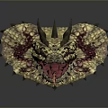 Intricate Reptile Shaped Decorative Ornament with Gold Black and Red Accents