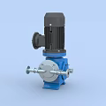 Industrial Pump Equipment With Blue Body Black Motor And Metal Connection Components