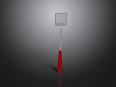 Stainless Steel Kitchen Spatula With Red Handle For Cooking Appliances 3d model