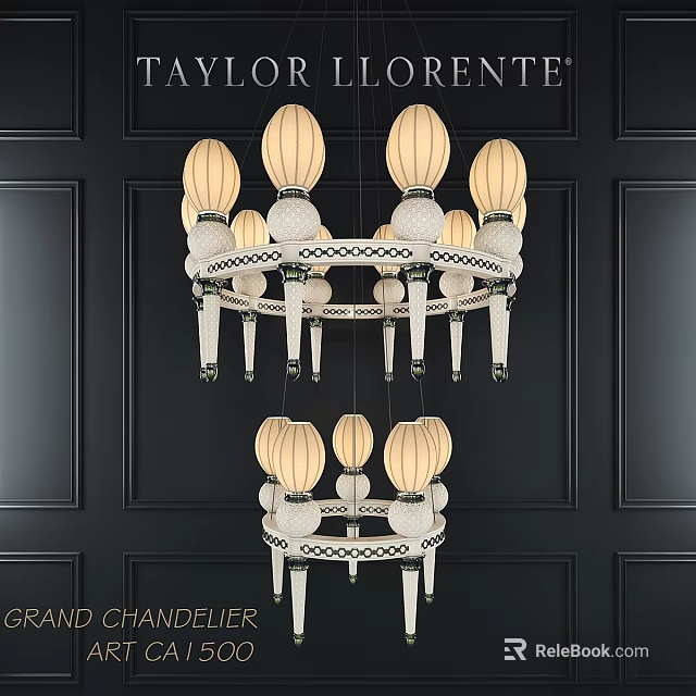 Elegant White Chandeliers With Lantern Shades And Intricate Woven Details On Dark Paneled Walls 3d model 