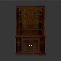 Traditional Wooden Bookshelf With Open Display Shelves And Lower Cabinet Doors