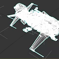 Futuristic Orange And Black Cosmic Spacecraft With Mechanical Wings And Thrusters