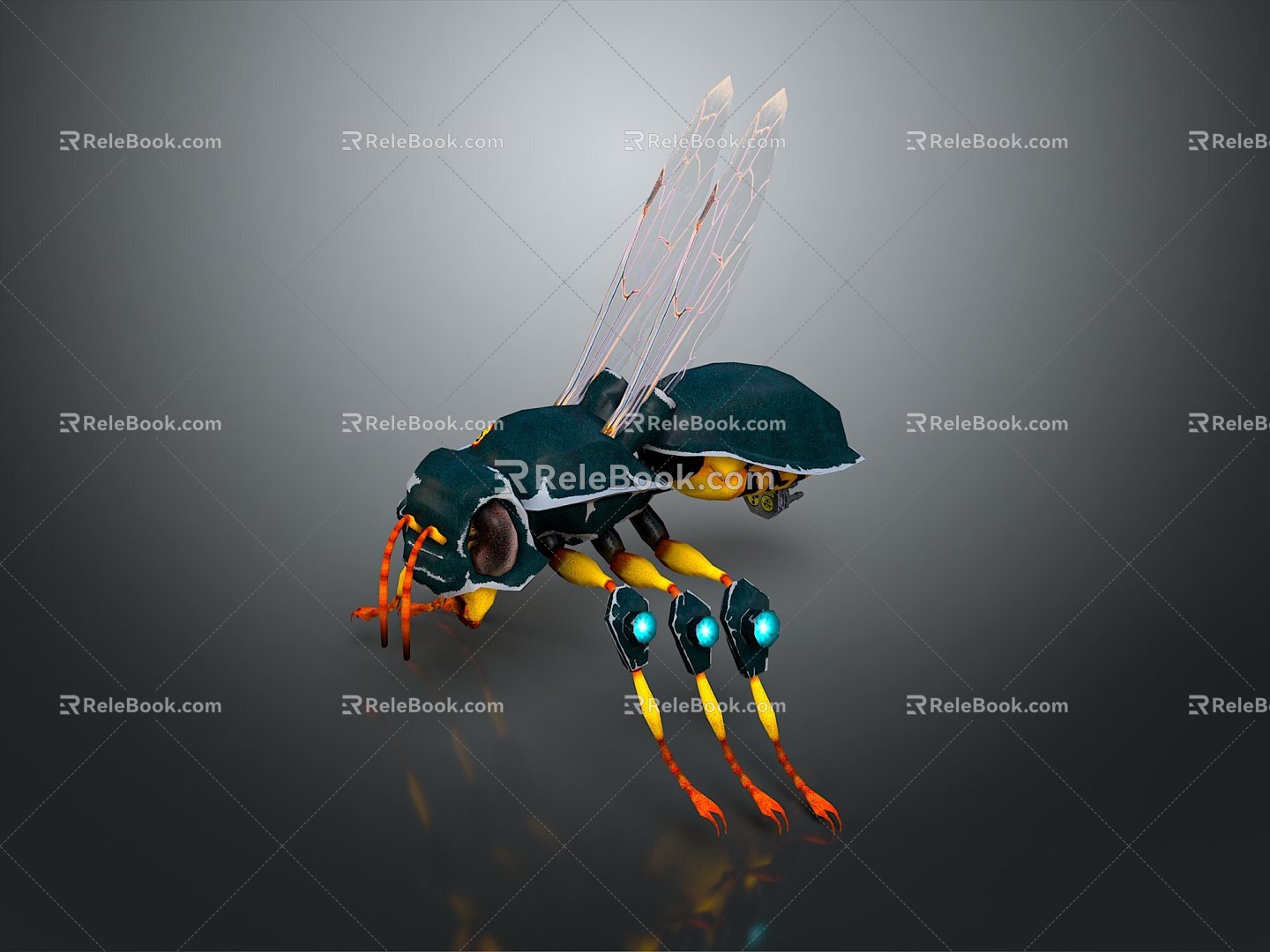 Cartoon Bee Science Fiction Bee Bee Bee Machine Bee Machine Bee Machine Bee Life Supplies 3d model