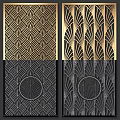 Decorative Room Dividers With Geometric Patterns And Gold Black Ornate Designs