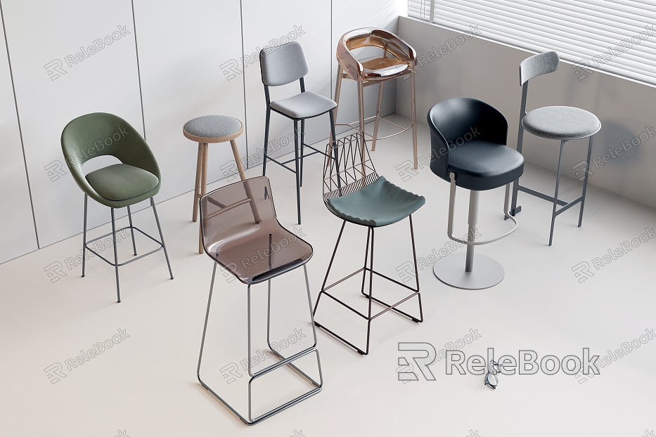 Metal Bar Chair Leather Bar Chair Fabric Bar Chair Acrylic Bar Chair Solid Wood Bar Chair model