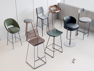 Metal Bar Chair Leather Bar Chair Fabric Bar Chair Acrylic Bar Chair Solid Wood Bar Chair 3d model