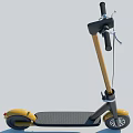 Modern Yellow And Black Scooter With Black Handlebar And Two Wheels