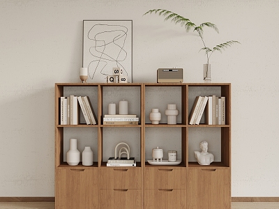 Nordic Style Bookcase Low Cabinet model