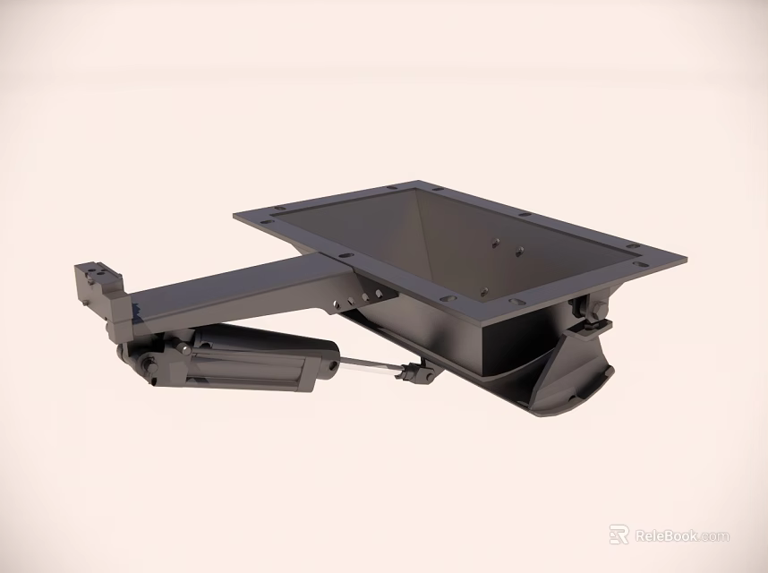 Black Mechanical Component With Bracket Motor And Mounting Structure 3d model