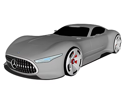 Silver Mercedes Sports Car With Sleek Aerodynamic Design Modern Headlights And Stylish Wheels 3d model