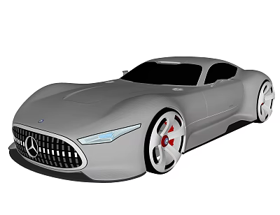 Silver Mercedes Sports Car With Sleek Aerodynamic Design Modern Headlights And Stylish Wheels 3d model