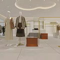 Modern Clothing Store Interior Design With Stylish Display Racks And Mannequins