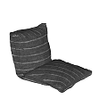 Comfortable Gray Striped Fabric Floor Cushion for Living Room Seating