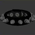 Black Ring Shaped Lifestyle Accessory With Silver Spikes And Metal Bolts