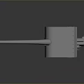 Military Weapon 3D Rendering With Long Barrel Square Mount Wheeled Base And Mechanical Structure