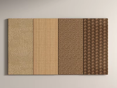 Natural Brown Wall Panels with Various Textured Patterns and Classic Designs 3d model