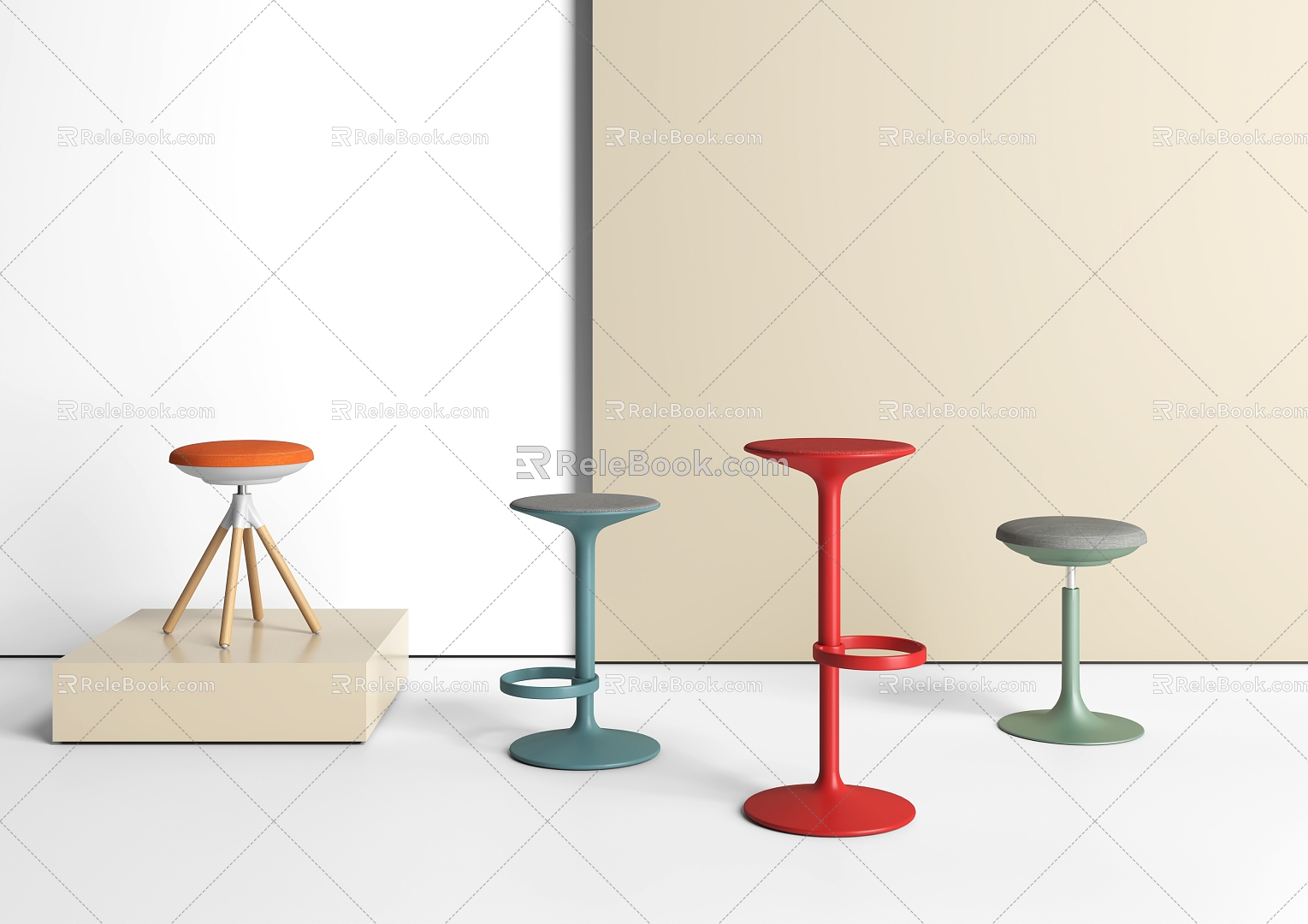 Bar chair office chair stool office meeting negotiation bar table bar leisure 3d model