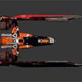 Futuristic Scifi Metallic Mechanical Device Featuring Orange Black Frame And Yellow Aerodynamic Blades