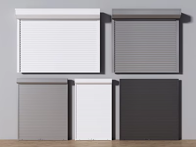 White Gray And Dark Gray Roller Blinds With Simple Designs For Home Use 3d model