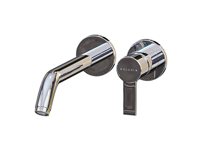 Modern Wall Mounted Faucet with Silver Finish Sleek Design and Smooth Surface 3d model