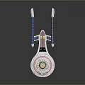 Spacecraft Model With Circular Body And Extended Solar Panels For Space Exploration