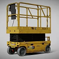 Industrial Equipment Yellow Mobile Scissor Lift With Safety Guardrails Hydraulic Lifting System And Wheels